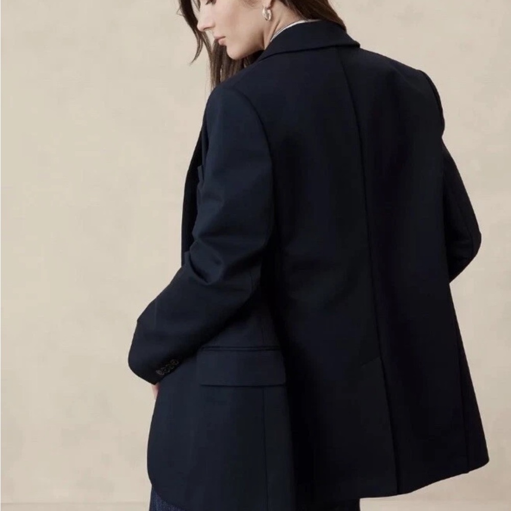 Banana Republic Relaxed Everywhere Ponte Navy Women's Blazer
